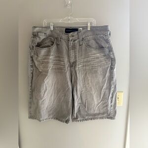 Rocawear Jean Shorts Men’s Grey Denim Distressed Baggy 90s Y2K Hip Hop Skater